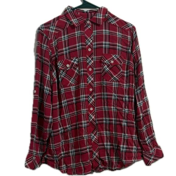 Torrid Red Plaid Button Down Shirt - Picture 1 of 4